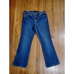 Jeanstar Premium Denim Bootcut Jeans Womens 8 P Petite Blue Mid Rise Dark Wash